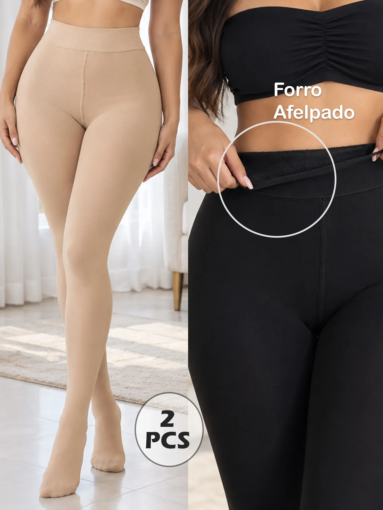 3303-UNI-N Media Afelpada Lisa con forro afelpado ligero - 2 PCS 15388